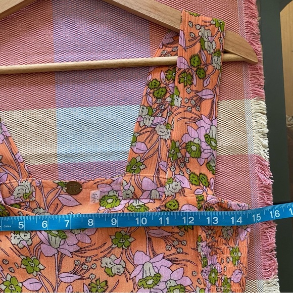 Free People Orange Floral Wide Leg Aloha Jumpsuit M - Picture 10 of 16